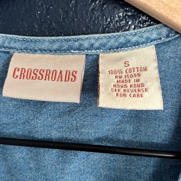 Crossroads Vintage Denim Short-Sleeve Button-Up Shirt - Picture 4 of 4